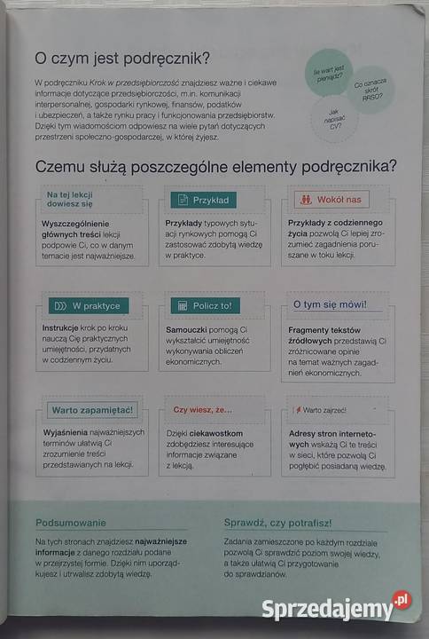 Krok w przedsiębiorczość podręcznik liceum i tradycyjny podręcznik Małkinia Górna