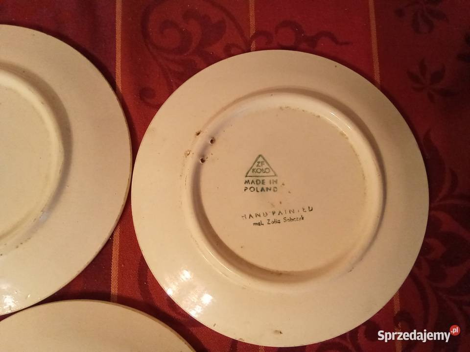3 talerze dekoracyjne Koło PRL Warszawa