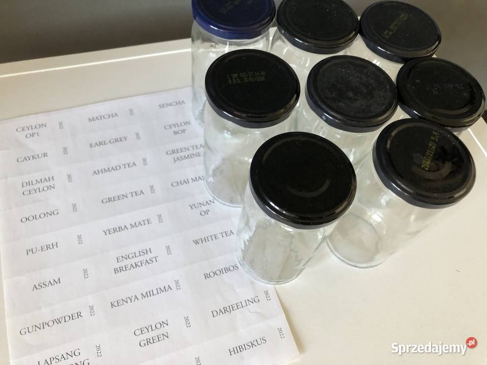 8 słoików na herbaty liściaste