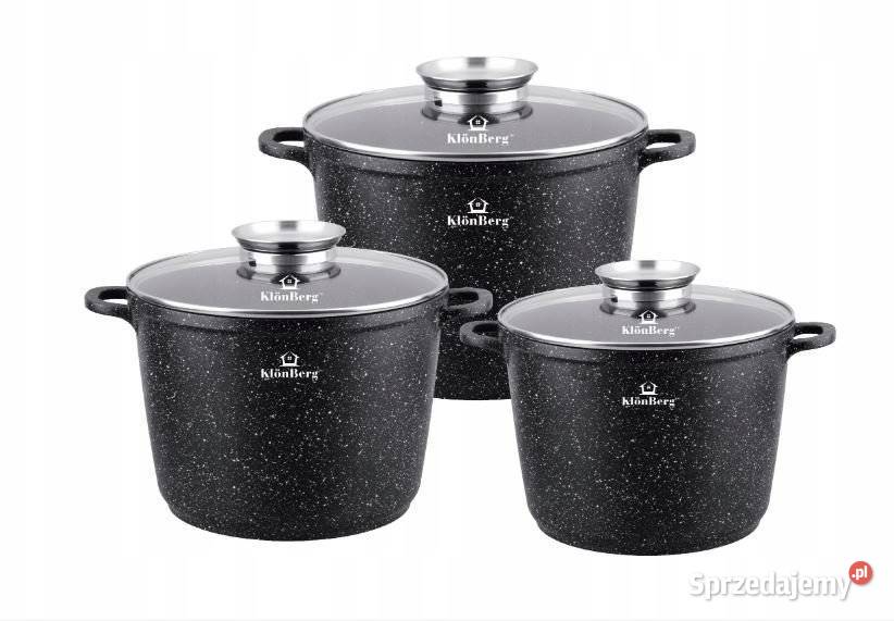 299 Garnki marmurkowe największe szare i czarne Zabrze