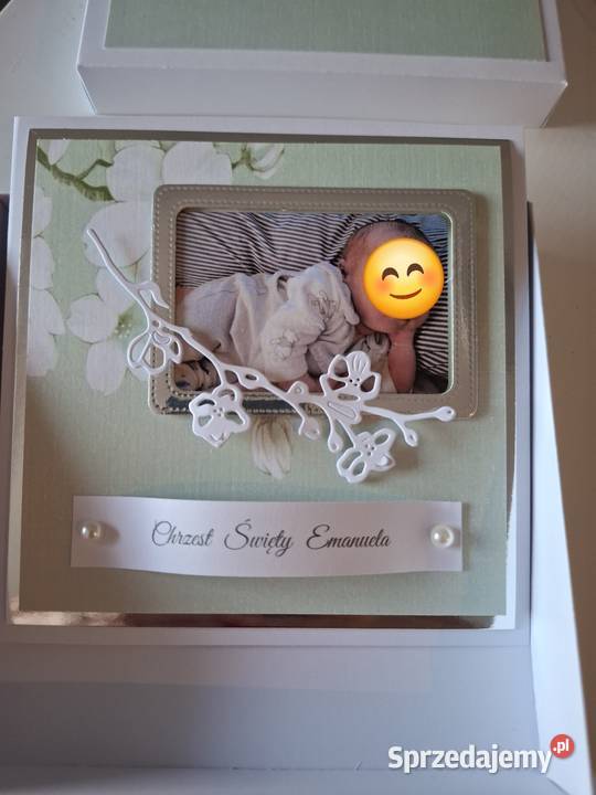Kartka w pudelku z okazji chrztu