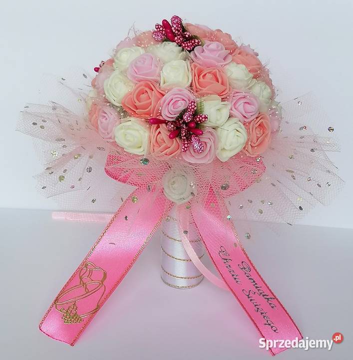 Bukiet chrzest komunia pamiątka bukiecik Rękodzieło pomorskie Ustka sprzedam