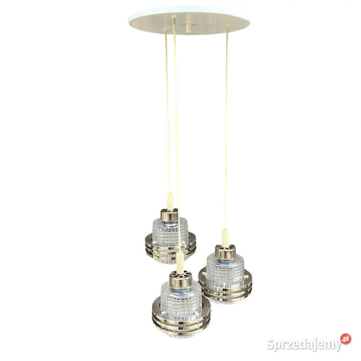 Żyrandol kaskadowy midcentury modern Pokrok Warszawa