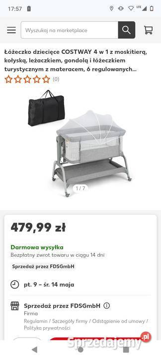 Łóżeczko dostawne Costway Skarżysko-Kamienna sprzedam