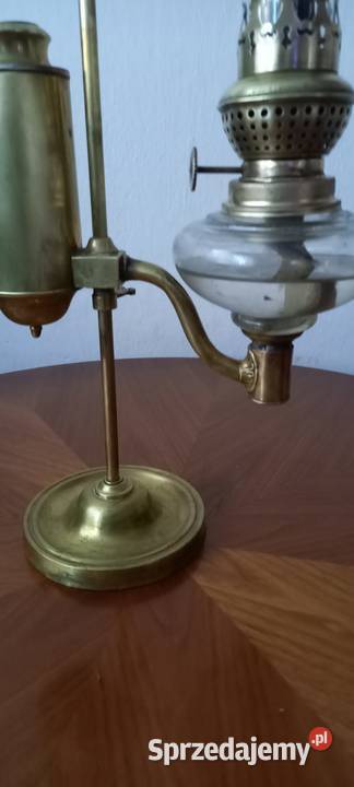 Oryginalna mosiężna lampka naftowa z przeciwwagą Skierniewice
