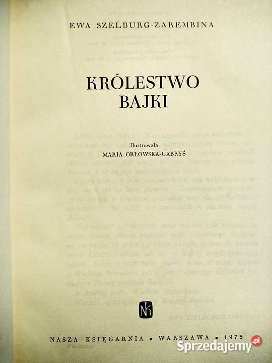 Królestwo bajki Szelburg Zarębina książki Warszawa