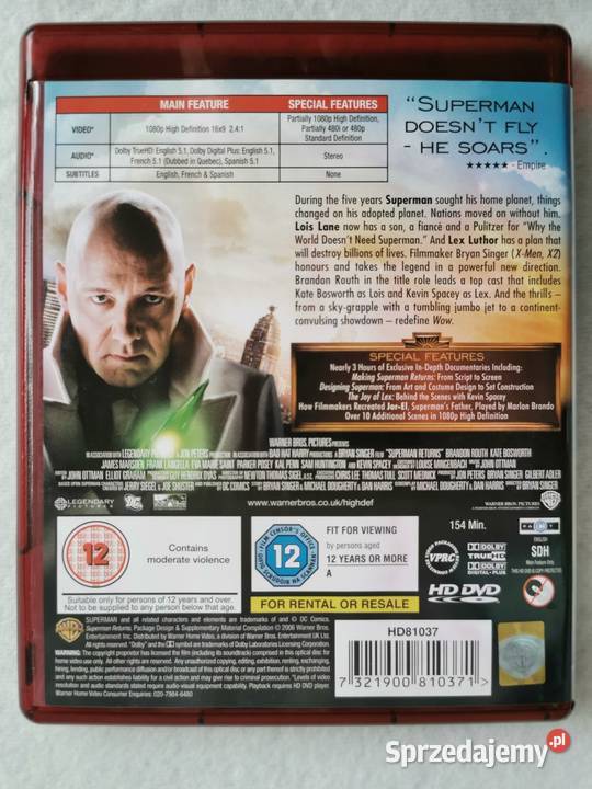 Superman Returns Superman Powrót HDDVD En 2006 Ozorków