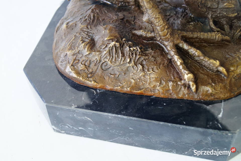 DUŻY BAŻANT figura z brązu rzeźba myślistwo wielkopolskie Gizałki