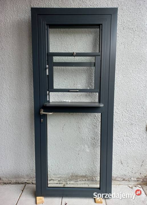 Drzwi aluminiowe bez poprzeczki na zimnym prof, nieizolowane