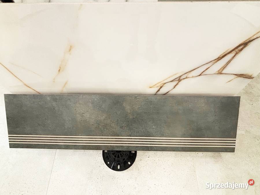 Gres schody stopnica 30x120 grafit onyx połysk Schody wewnętrzne Zakopane