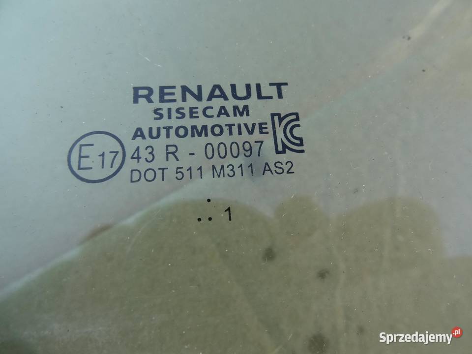 SZYBA DRZWI PRAWY TYŁ RENAULT CLIO V 21 Boczne (drzwi)