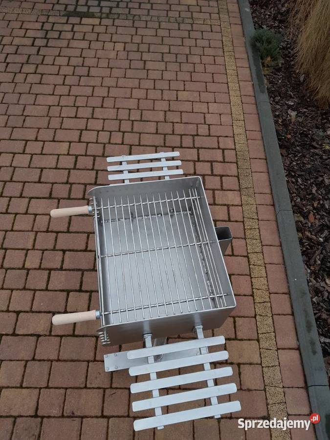 Grill ogrodowy nierdzewny na 2 tacki blacha 4mm Damasławek