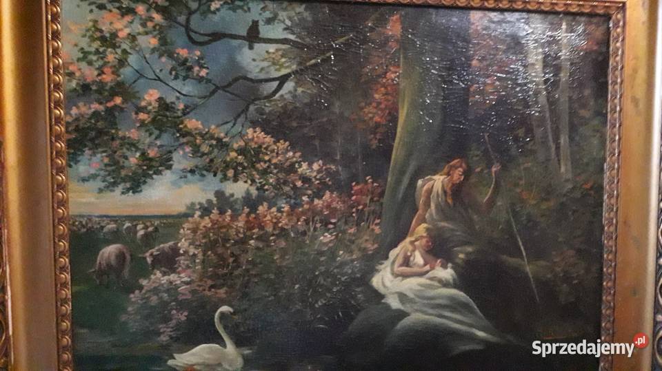Stary obraz na płótnie Leżajsk sprzedam