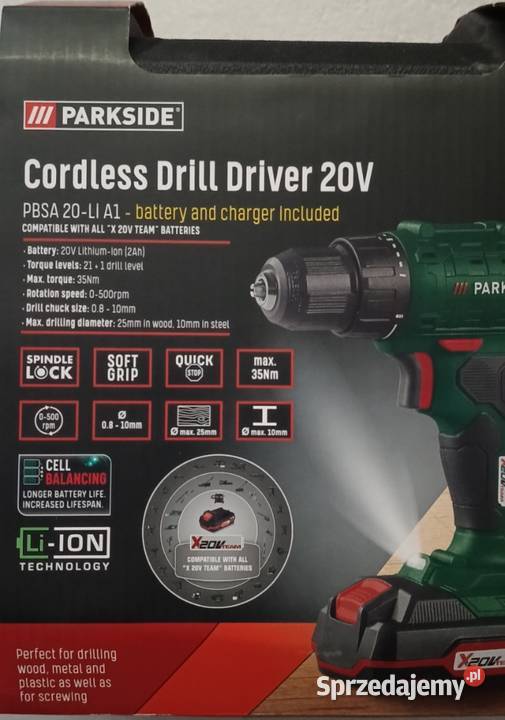 PARKSIDE PBSA 20Li A1 wiertarkowkrętarka Ełk