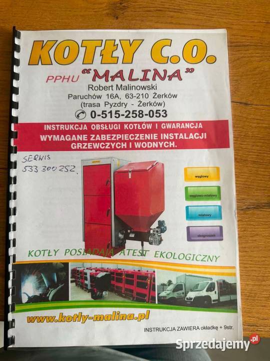 Kocioł CO Malina 15 kW Mszczonów sprzedam