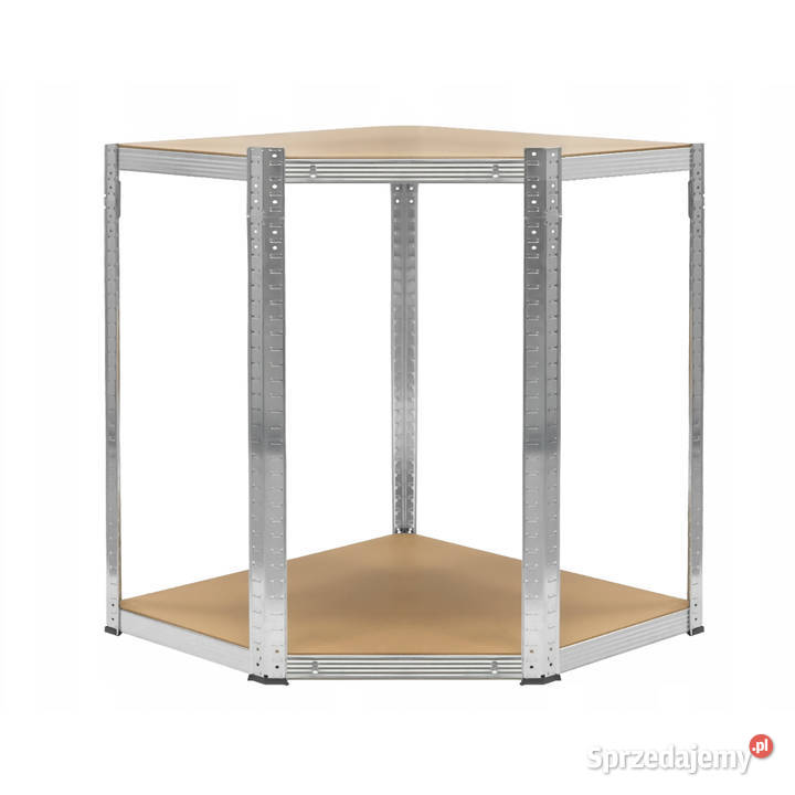 Regał magazynowy narożny metalowy srebrny 5 Regały warsztatowe Poznań