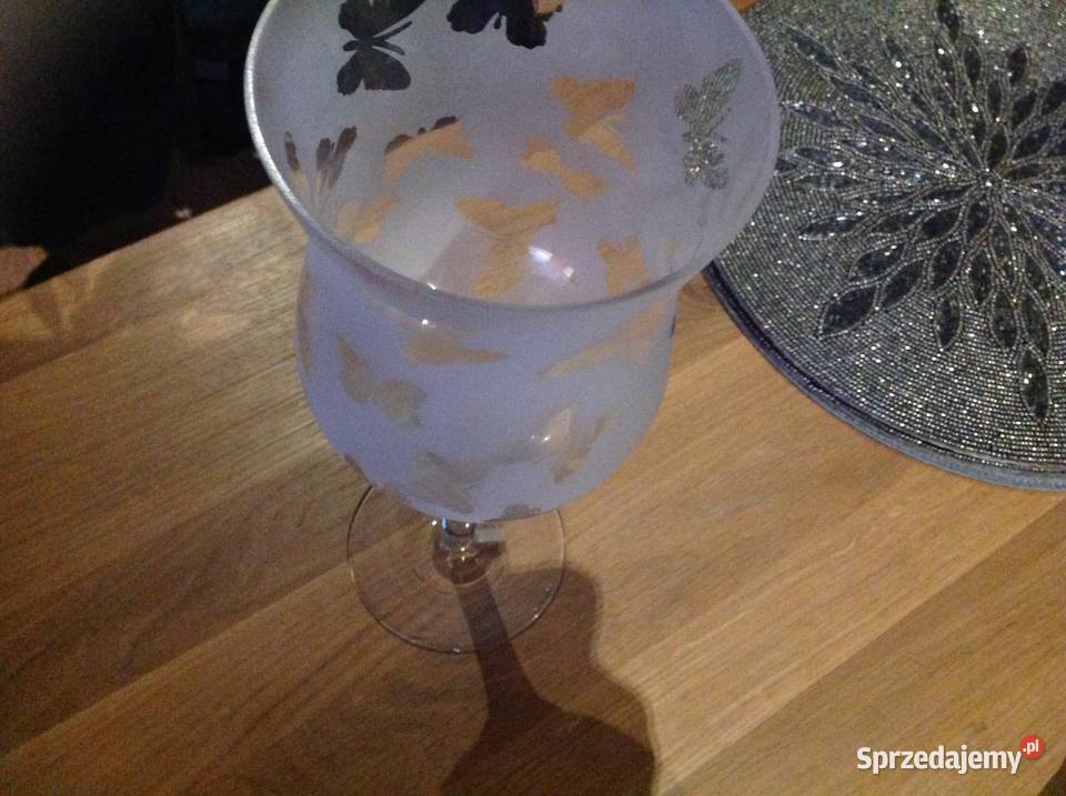 Kielich Ozdobny Lampion Szklany Vintage lubuskie Nowa Sól