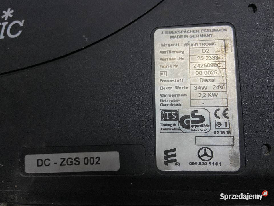 Sterownik Ogrzewania Eberspaecher 24V Air Tronic lubuskie Maszewo