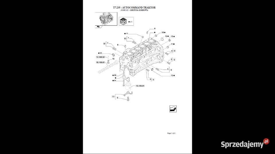 Holland T7 235 katalog części POLSKU