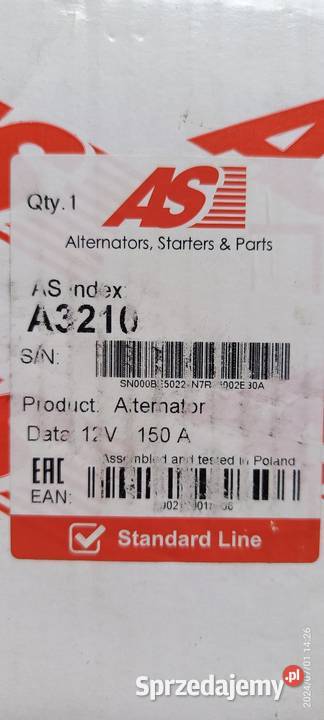 ALTERNATOR NOWY firmy AS A3210 PEUGOT CITROEN DS osobowe Tychy sprzedam