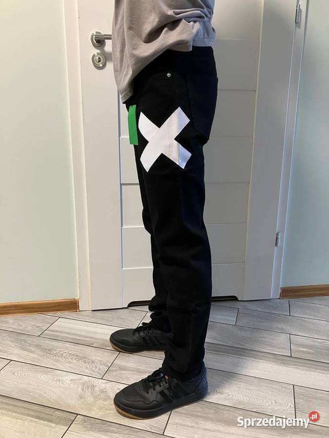 Nowe czarne męskie spodnie jeansy Kenzo skinny Nisko