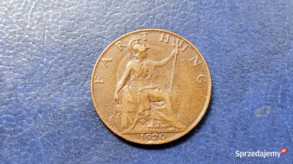 Stare monety 1 farthing 1920 Anglia Lesko