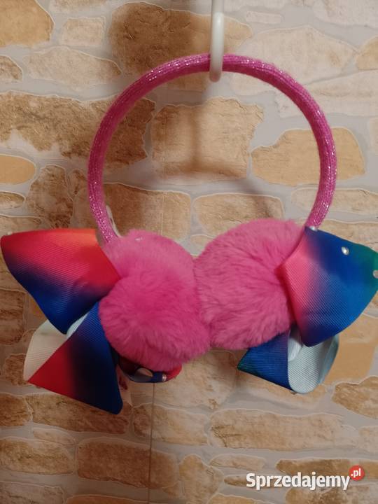 Różowe Bogato zdobione Futrzane nauszniki z Kraków