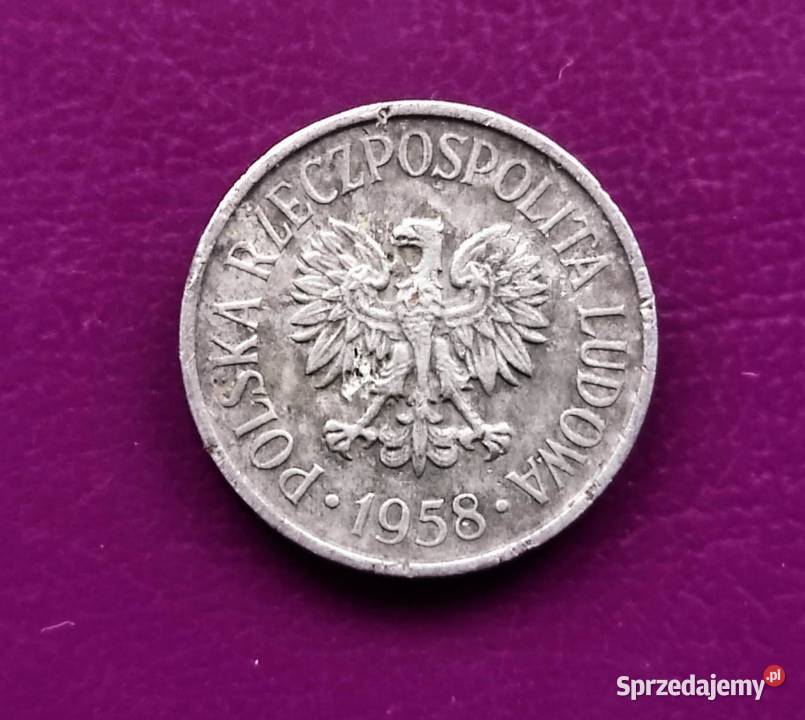 Moneta z PRLu 5 groszy 1958 r Rzadka i ładna mazowieckie