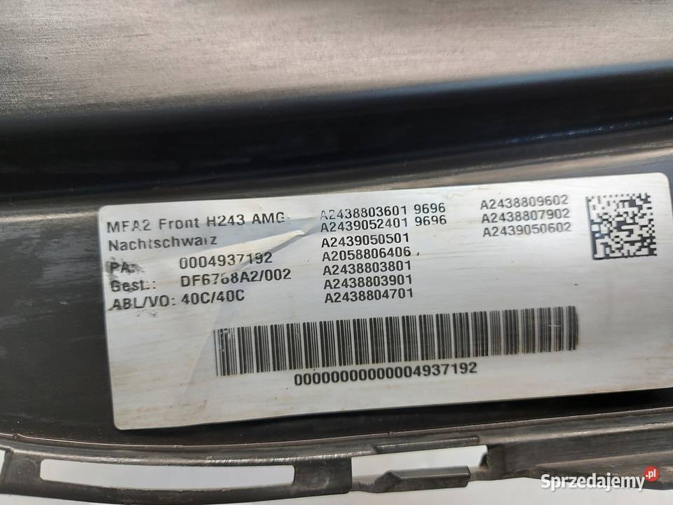 Mercedes EQA 250 W243 KRATKA ZDERZAKA PRAWA