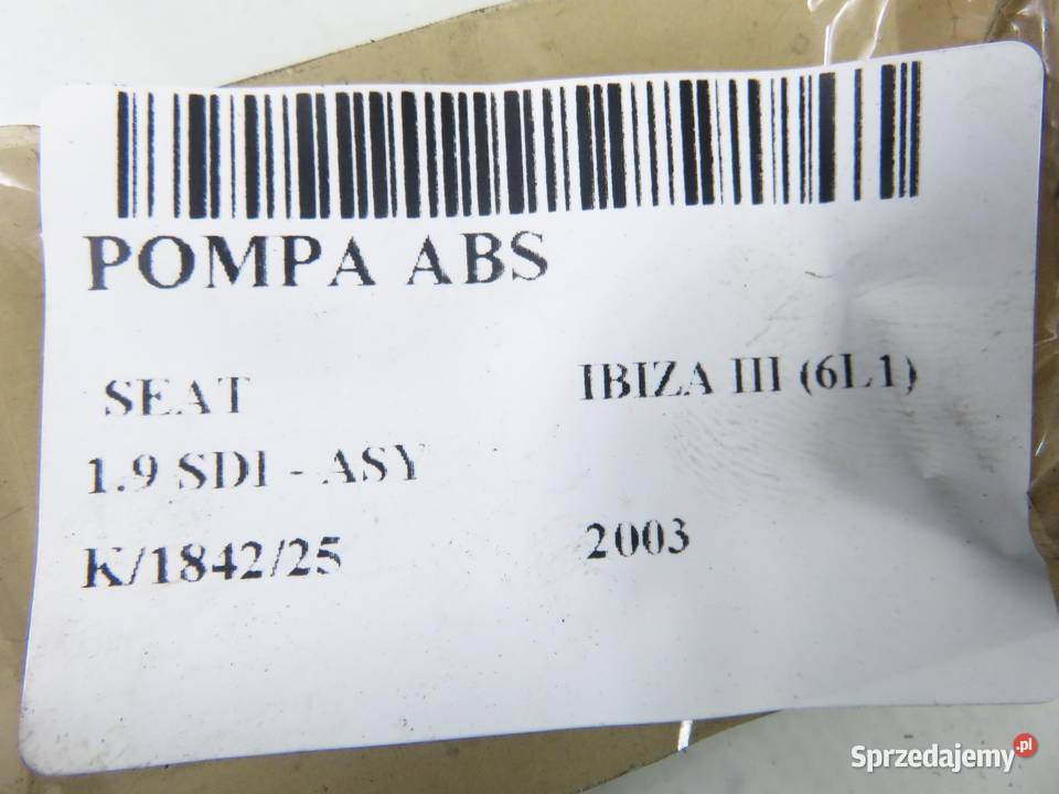 POMPA ABS SEAT IBIZA III 6L1 0265800003 osobowe
