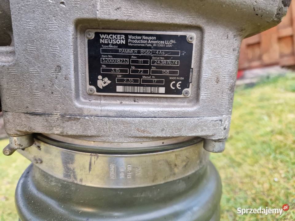 Zagęszczarka skoczek Wacker BS 604 17 Spalinowe opolskie Namysłów