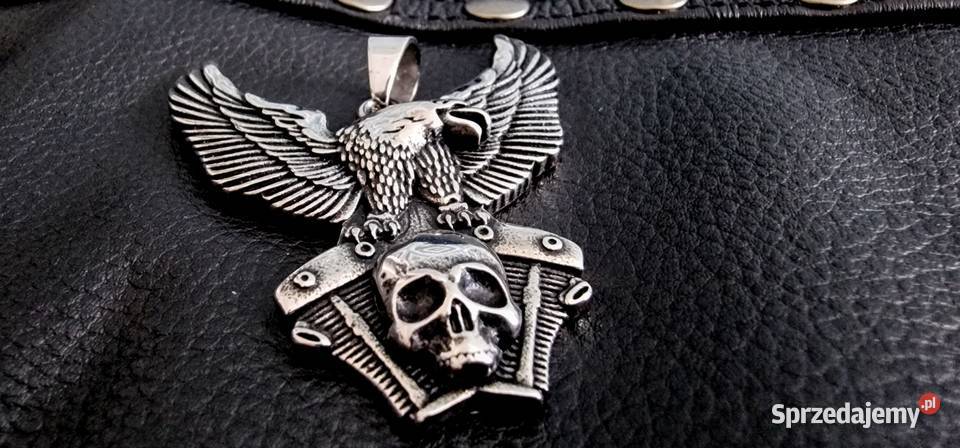 Wisiorek zawieszka brelok czaszka orzeł Harley Uniseks