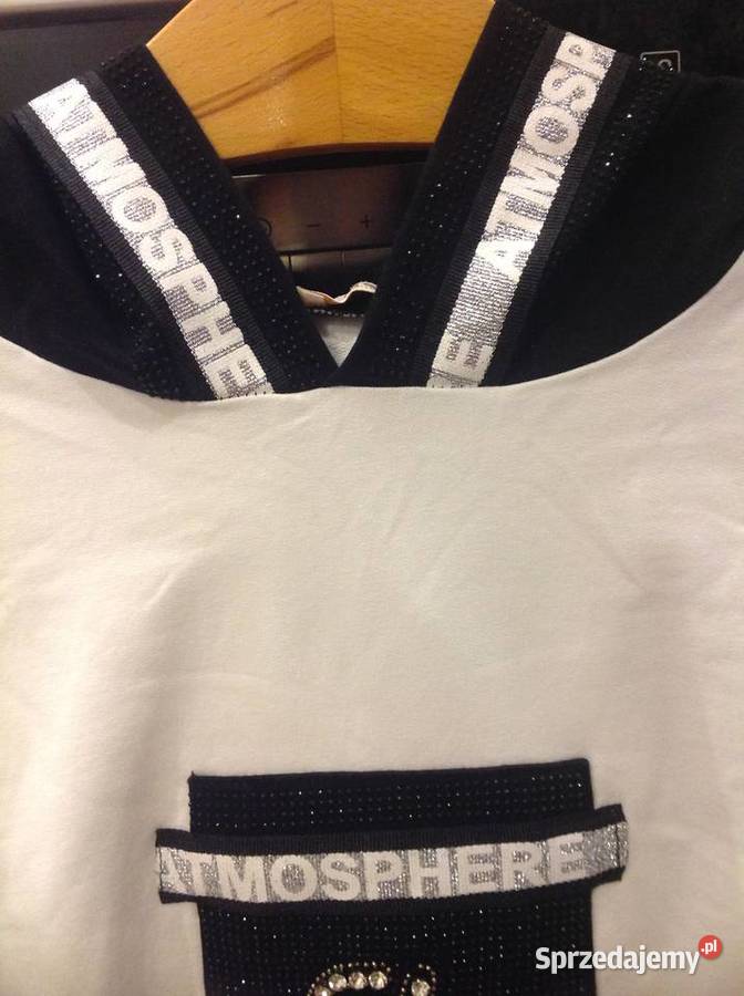 Bluza z Kapturem Biało Czarna Damska MEGI M Nowa Sól sprzedam