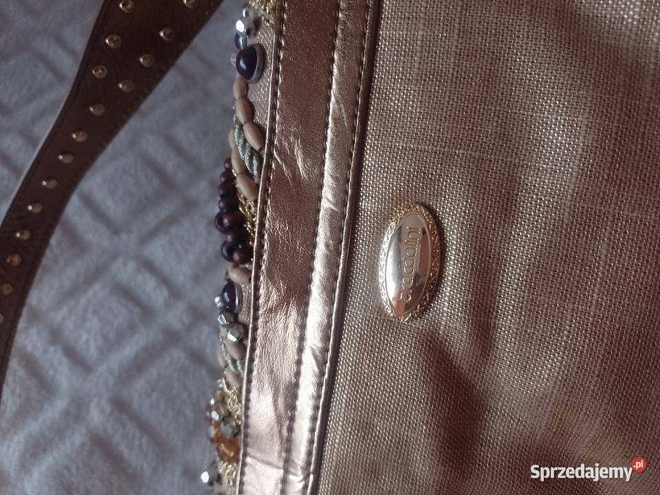 Braccialini Złota bogato zdobiona torebka Moda i Styl Kraków