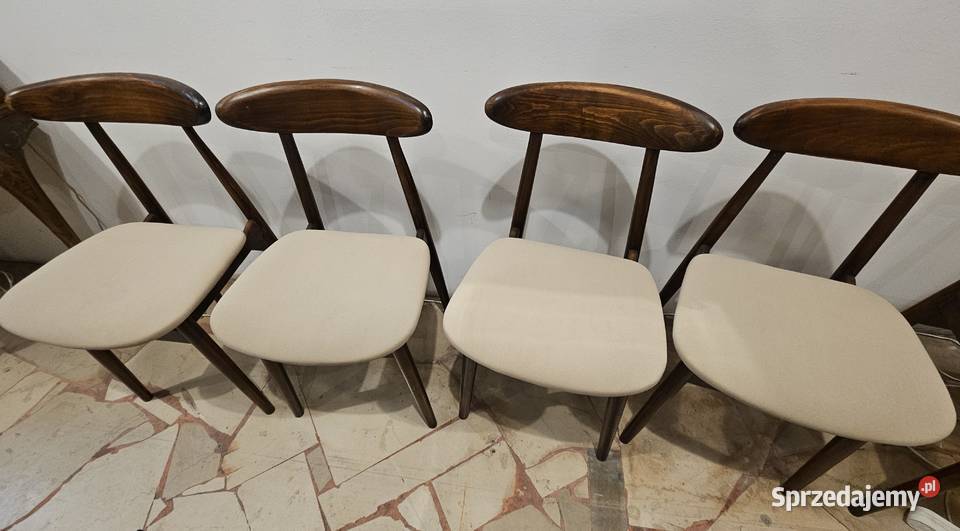 Komplet 5 krzeseł PRL Lublin