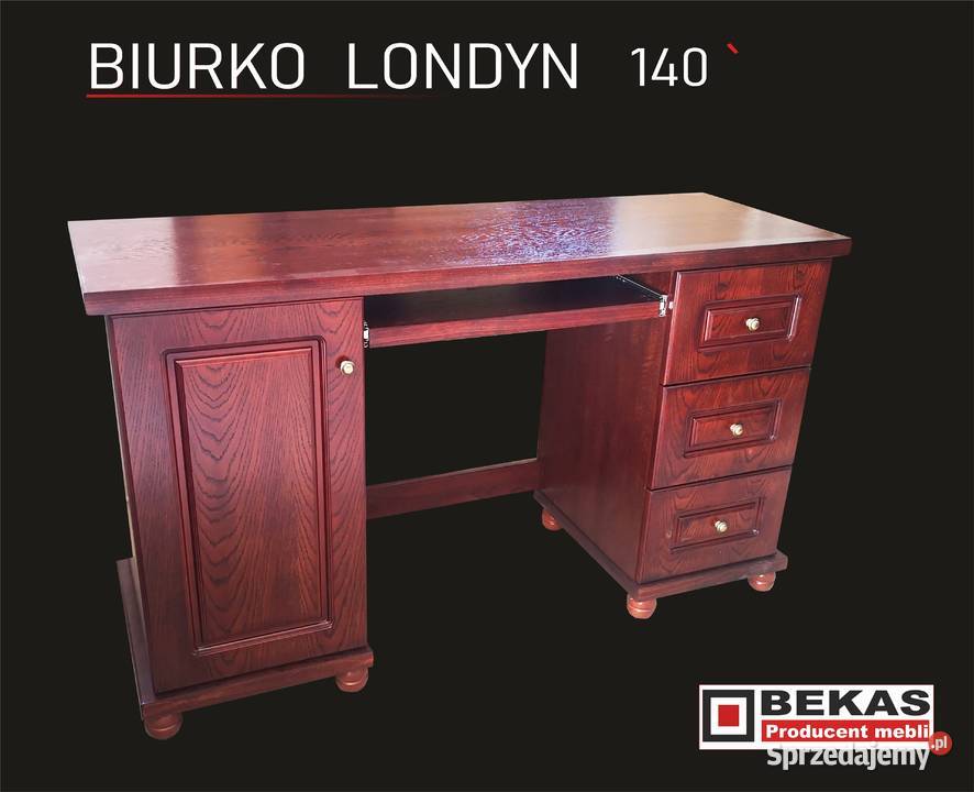 Prześliczne Białe BIURKO 140 LONDYN Dąb BEKAS 50cm Biurka Inowrocław