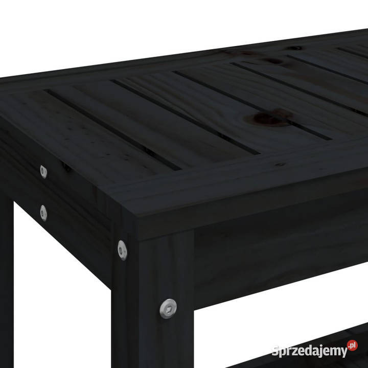 Ławka ogrodowa czarna 108x35x45 lite drewno mazowieckie Warszawa