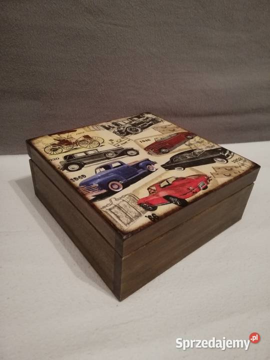 Szkatułka retro stare samochody decoupage Kędzierzyn-Koźle