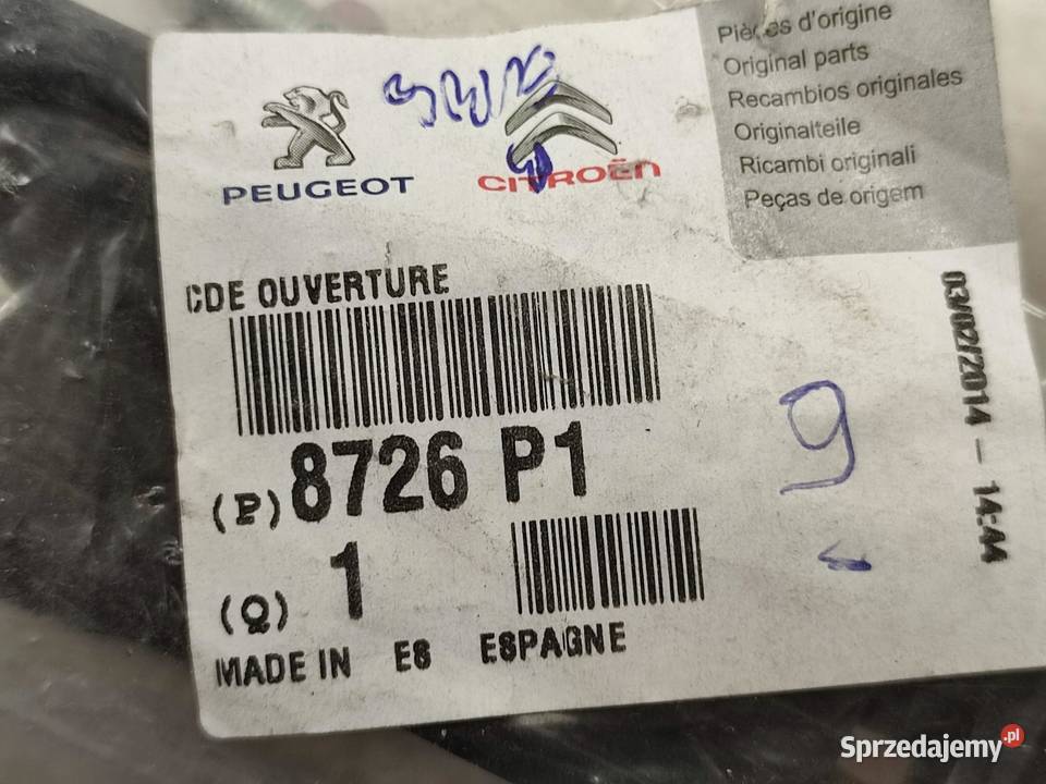 KLAMKA KLAPY CITROEN C3 I PLURIEL 20032010