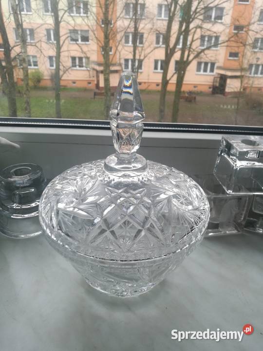 Kryształowa bomboniera duża piękna prl Choszczno
