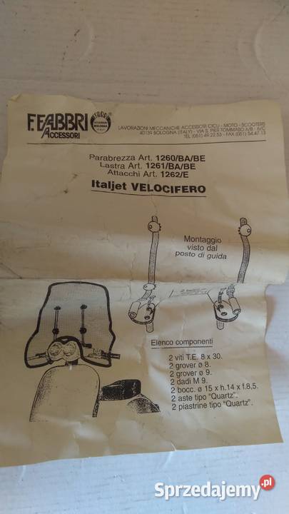 STELAŻ UCHWYT MOCOWANIE SZYBY FABBRI ITALJET podlaskie Bielsk Podlaski