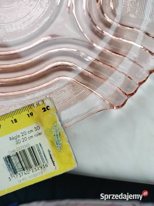 Talerz patera rondo różowyrozalina prl Choszczno