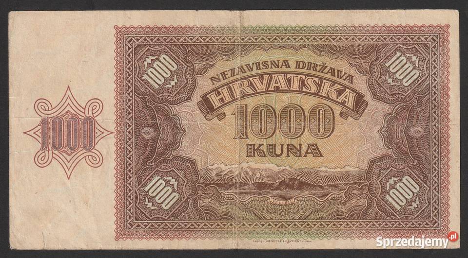 Chorwacja 1000 kuna 1941 U Numizmatyka Łódź