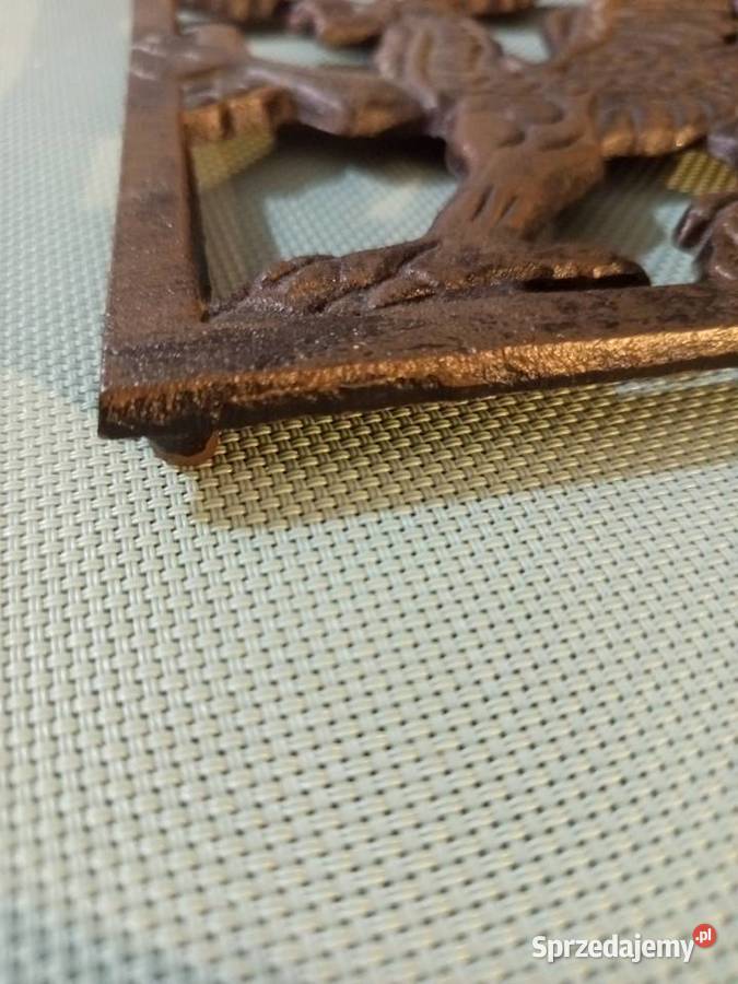 Zabytkowa ŻELIWNA podstawka pod garnki żelazko brązowy Pozostałe Warszawa