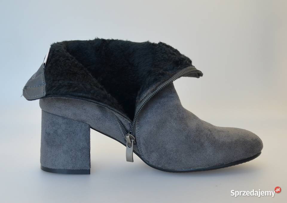 Szare ocieplane damskie botki rozmiar 37 shfn10 mazowieckie Żyrardów sprzedam
