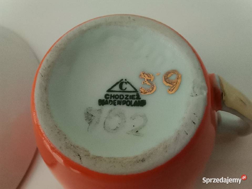 Stara pomarańczowa filiżanka serwis Aldona Katowice sprzedam