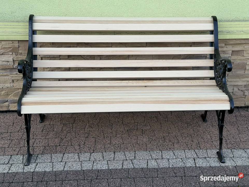 Ławka drewniana ogrodowa parkowa DĘBICA żeliwna Ławy i ławki podkarpackie Dębica