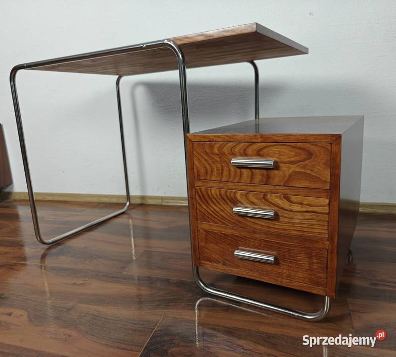 Biurko ciemny brąz chrom czereśnia Bauhaus Art Biurka Biurka mazowieckie Warszawa