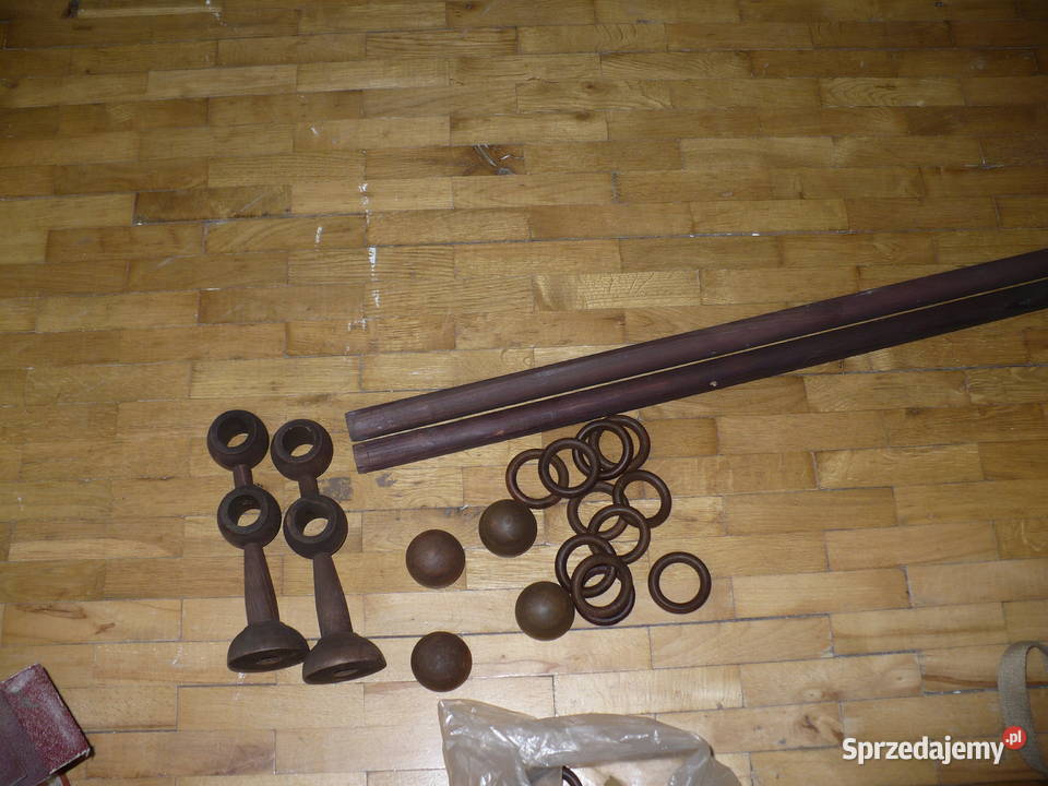 Karnisz drewniany 180 m podwójny brązowy Poznań