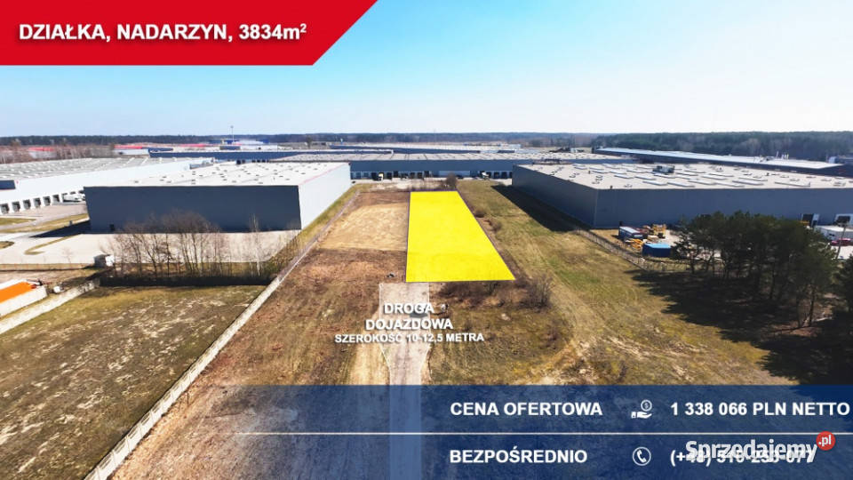 Działka przemysłowousługowa 3834 m NADARZYN mazowieckie